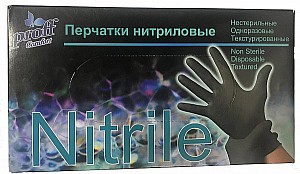 Перчатки нитриловые Nitrile 100шт S текстурированные черные Proff Comfort