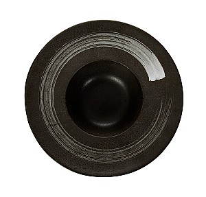 Тарелка для пасты  Corone 230 мм черная с белым
