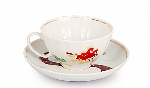 Чашка чайная с блюдцем 230 мл Белый лебедь ФИФА