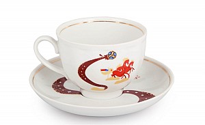 Чашка чайная с блюдцем 275 мл Гранатовый ФИФА