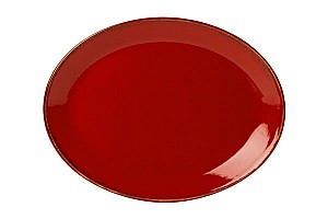 Блюдо овальное 18см фарфор Красный  112118