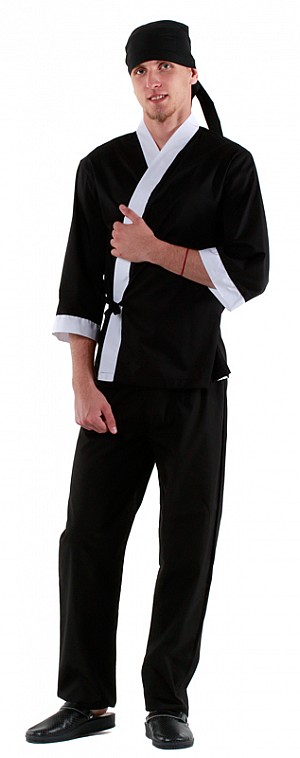 Куртка сушиста черная с отделкой белого цвета [00007] (Кл. со140) размеры 44-54