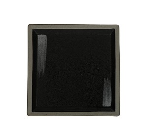 Тарелка квадратная «Corone Rustico» 200 мм черная с белым