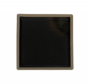 Тарелка квадратная «Corone Rustico» 200 мм черная с зеленым