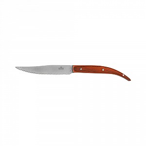 Нож для стейка 235мм с зубцами коричневая ручка Luxstahl (Кл. кт2533)