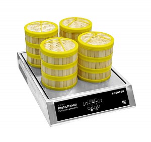 Пароварка Kocateq ES 4WR настольная с круглыми бамбуковыми корзинами